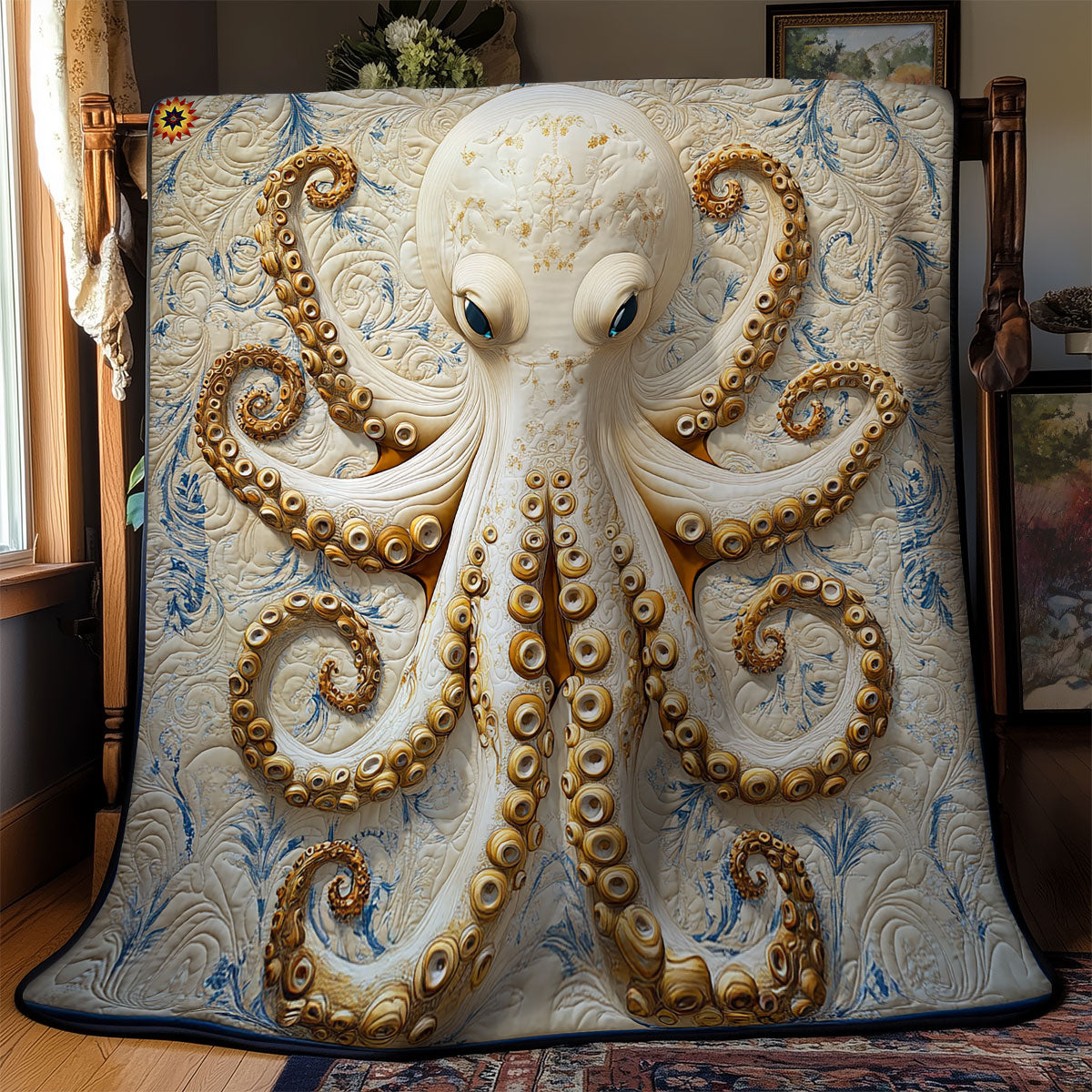 White Sea Octopus WY2011019CL Quilt