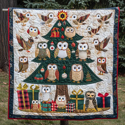 Owl Decorating Christmas Tree WP1210036CL Quilt