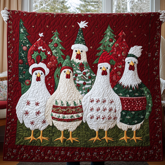 Chickens Love Christmas XR2709007CL Quilt