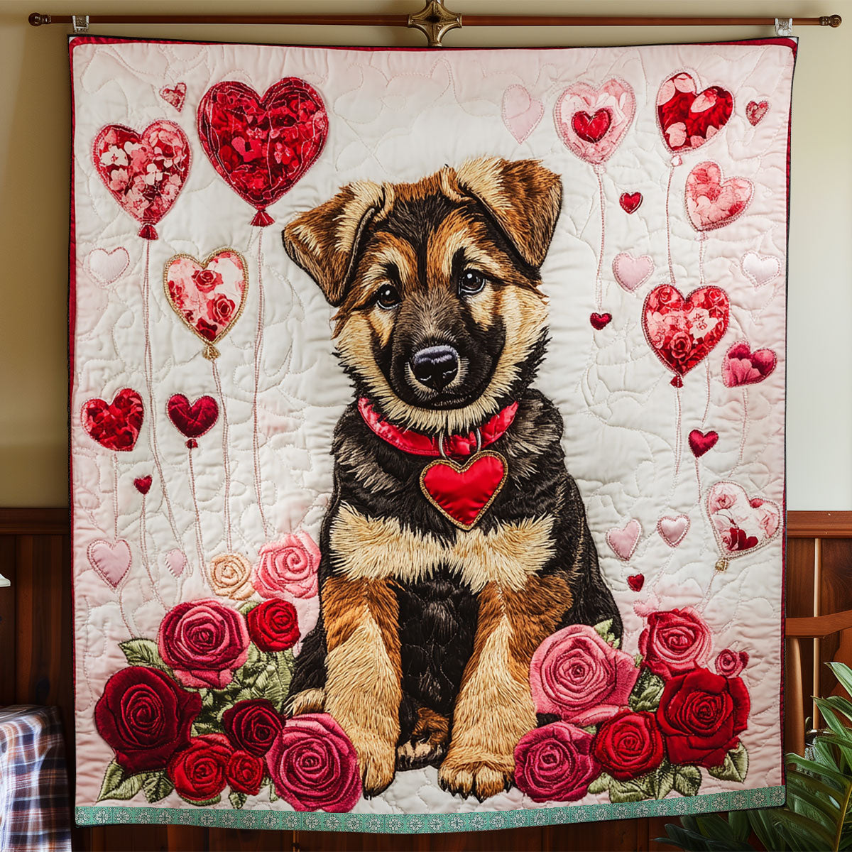 German Shepherd Happy WX1312020CL Quilt