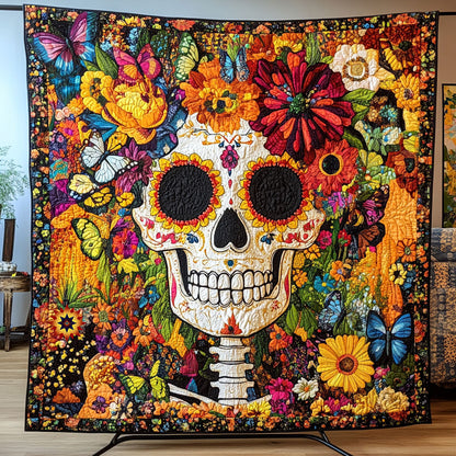 Flower Skull WU2610016CL Quilt