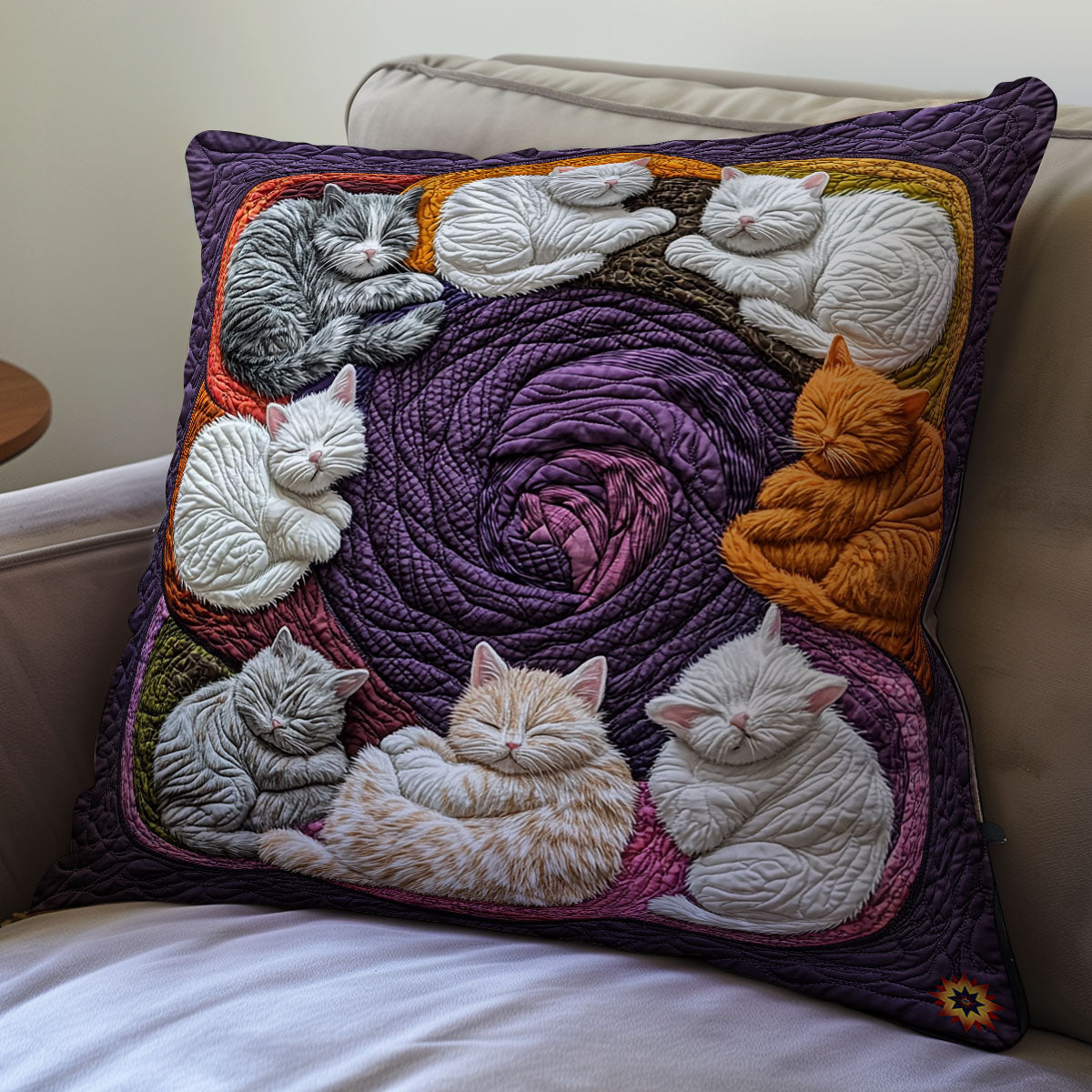 Yarn Flower Sleeping Cat WY0911046CL Quilt Pillow Case