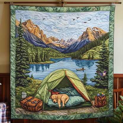 Dog Camping WY1811039CL Quilt