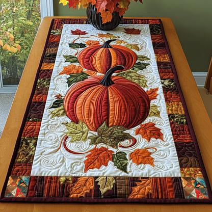 Autumn Pumpkin WG1210004CL Quilted Table Runner