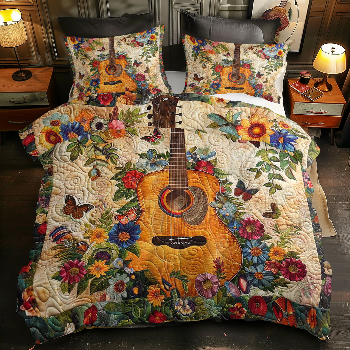Flower Guitar WJ1109029CL Duvet Cover Set