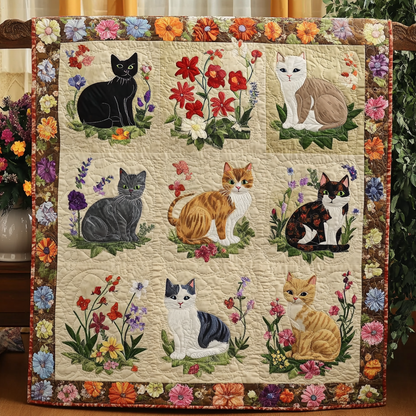 Floral Cute Cat YR3012030CL Quilt