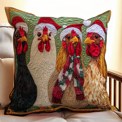 Santa Chicken WY2911056CL Quilt Pillow Case