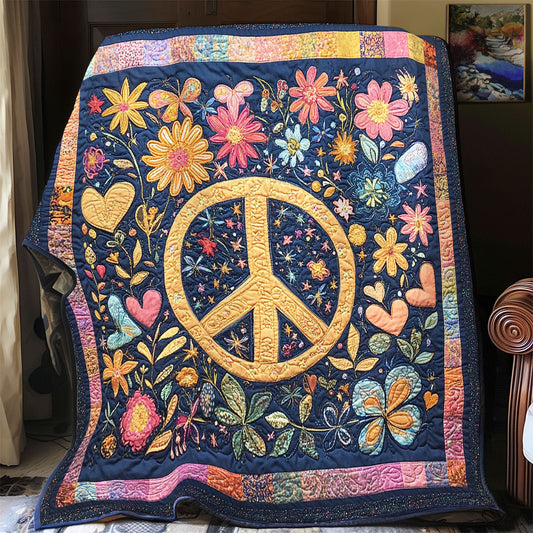 Flower Peace Sign WY3112011CL Quilt