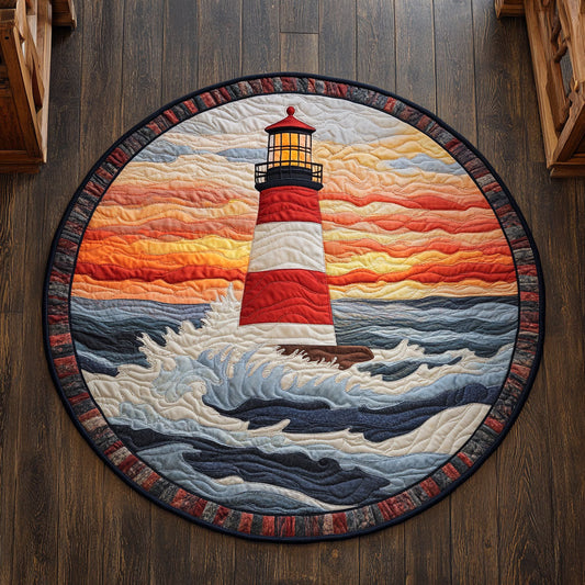 Lighthouse Sunset CW2107019CL Quilted Round Mat