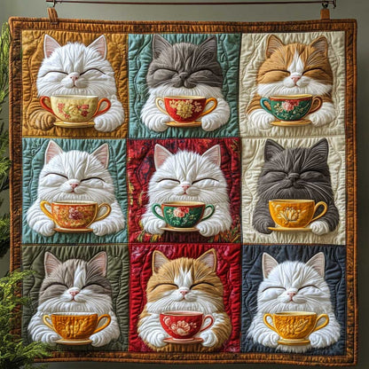 Tea Cup Cat WP1009064CL Quilt