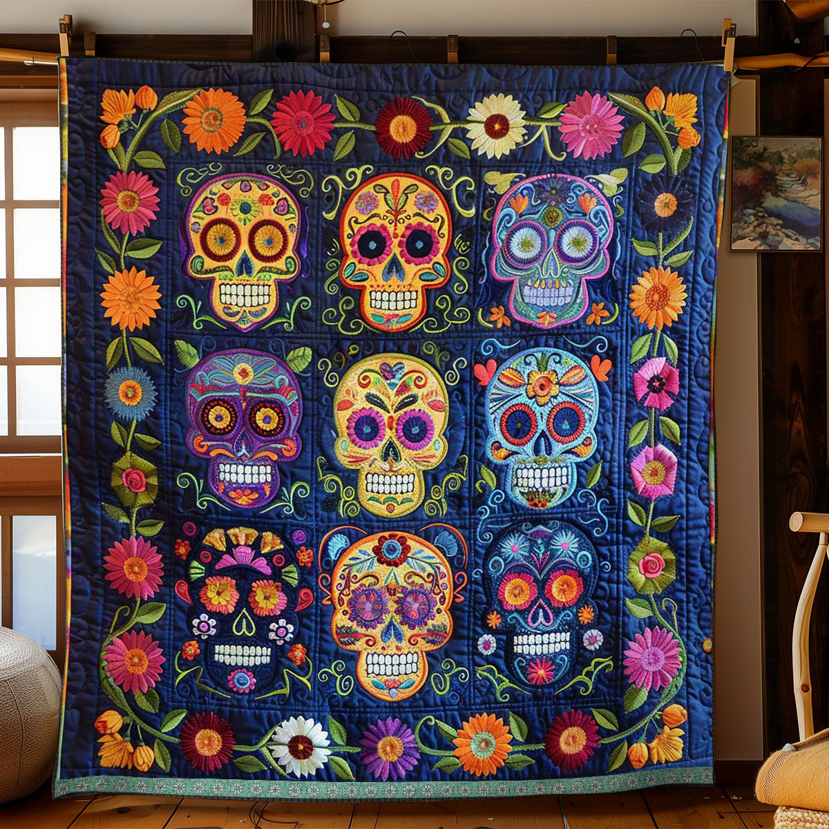 Sugar Skulls WJ1109025CL Quilt