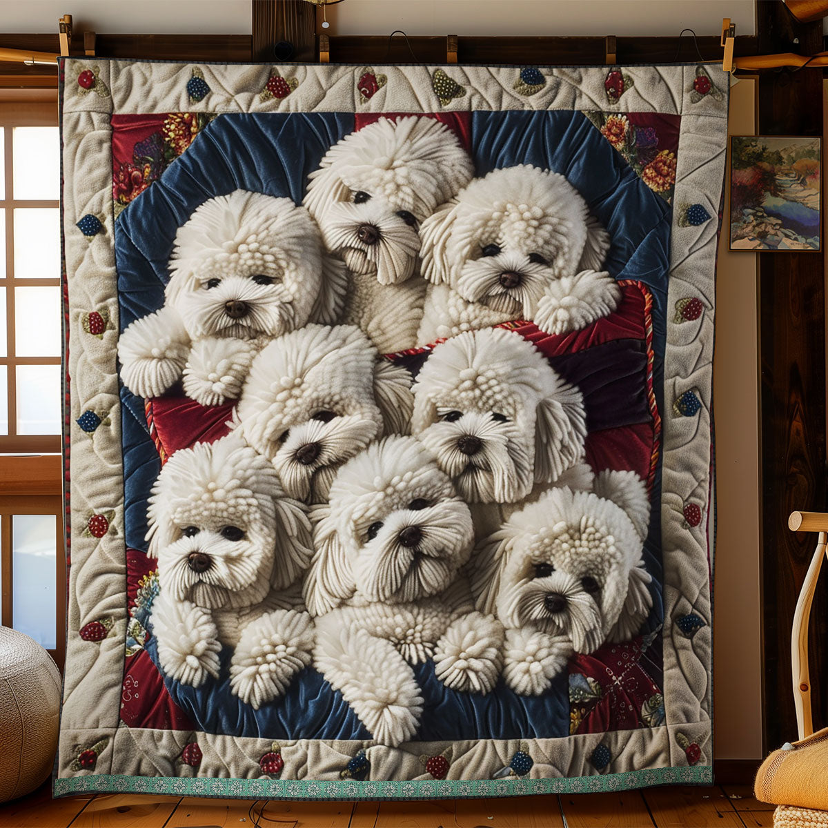 Bichon Frise Nest WN1909074CL Quilt