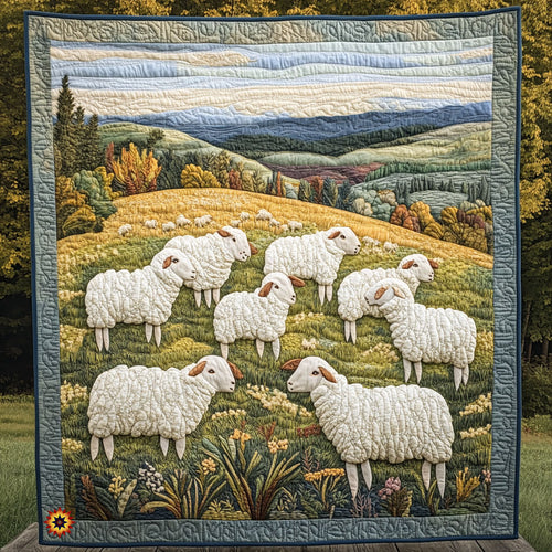 Sheep In Grass WX1212043CL Quilt