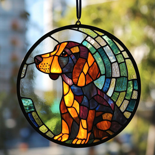 Dachshund WJ1710041CL Stained Glass Suncatcher