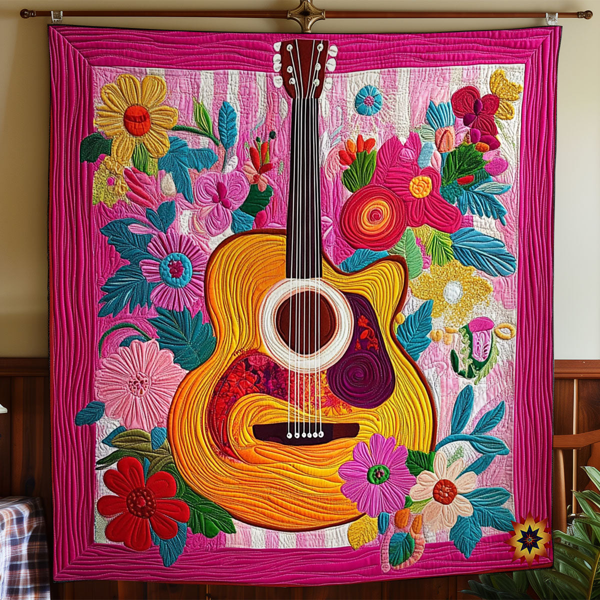 Flower Guitar WY0312057CL Quilt