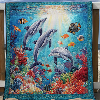 Dolphin Family WY0612026CL Quilt