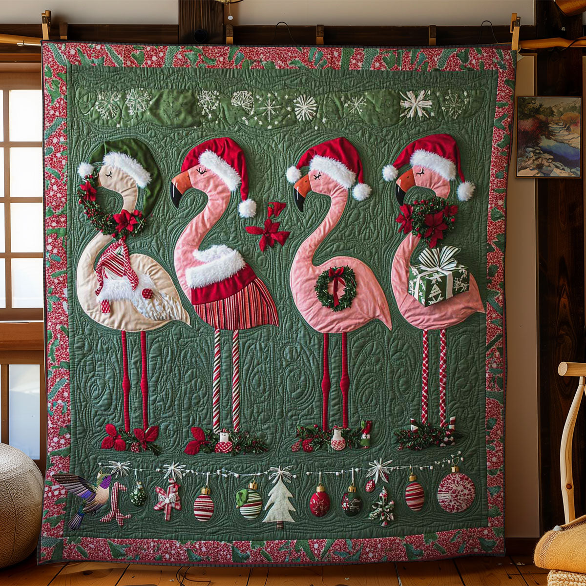 Holiday Flamingos WN0512033CL Quilt