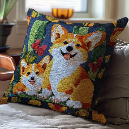 Cute Corgi WJ2309039CL Quilt Pillow Case