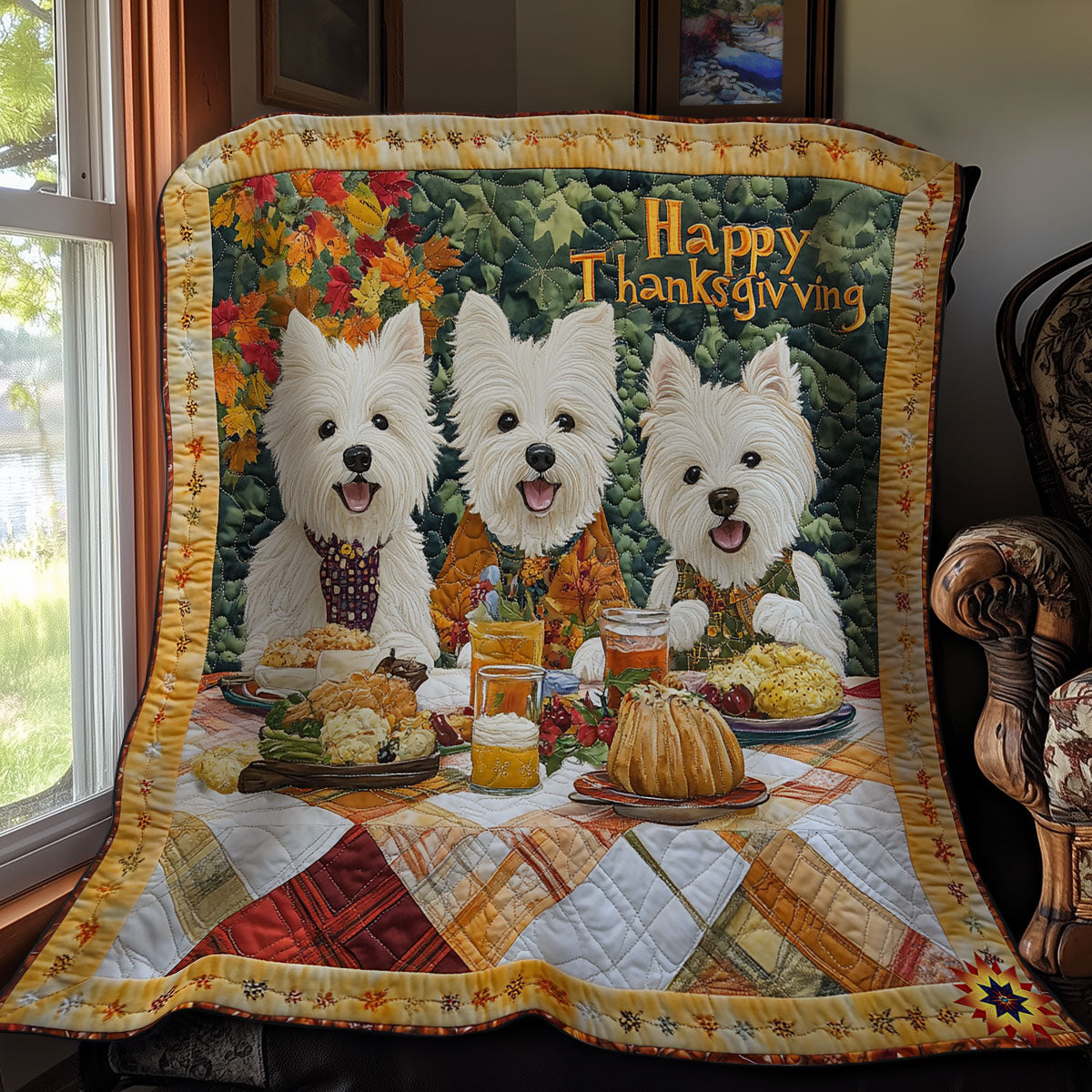 Dog Thanksgiving WY1911090CL Quilt