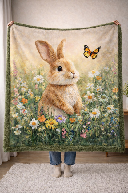 Naive Rabbit QA1601001CL Faux Fur Throw Blanket