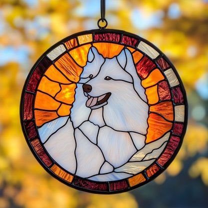 Samoyed WJ1211051CL Stained Glass Suncatcher