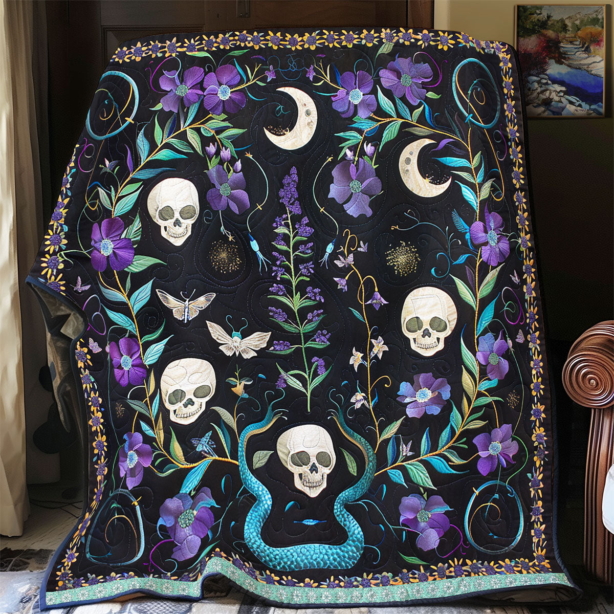 Moon Phase Wicca WP0609034CL Quilt