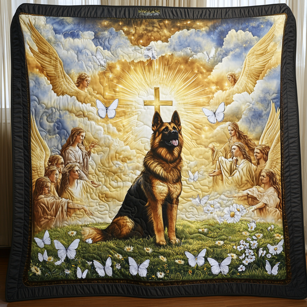 German Shepherd in Heaven XR0110006CL Quilt