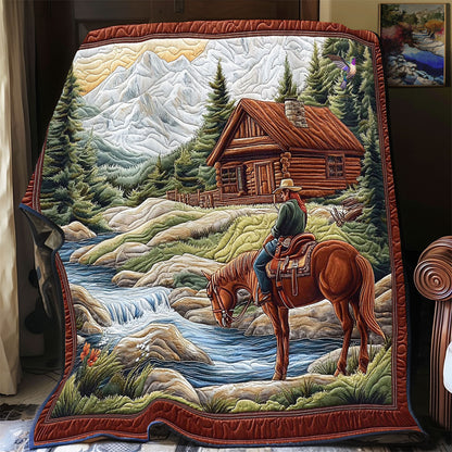 Cowboy In Village WY2012040CL Quilt