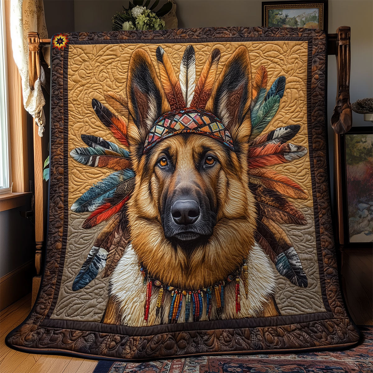 Native American German Shepherd WY1511023CL Quilt