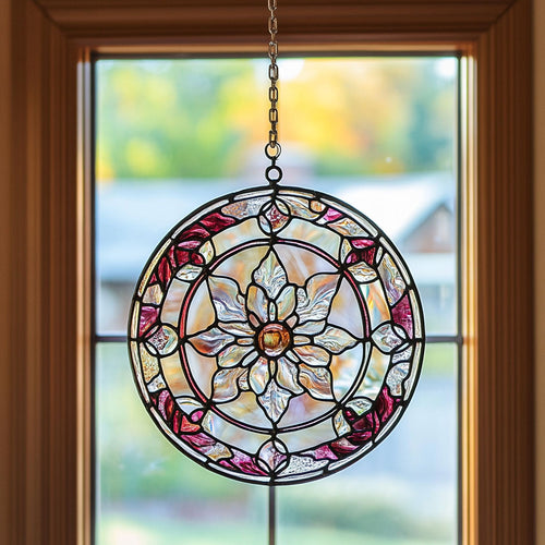 Snowflake WJ1810043CL Stained Glass Suncatcher