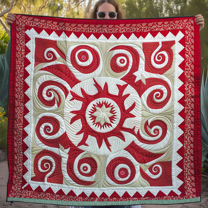 Swirly Red Star WJ2009022CL Quilt