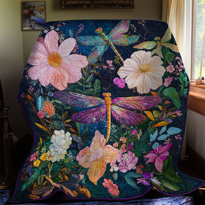 Flower Dragonfly Garden WY1811036CL Quilt