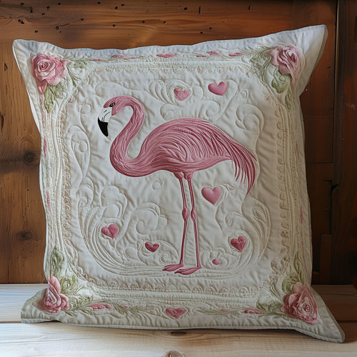 Valentine Flamingo WY0602096CL Quilt Pillow Case