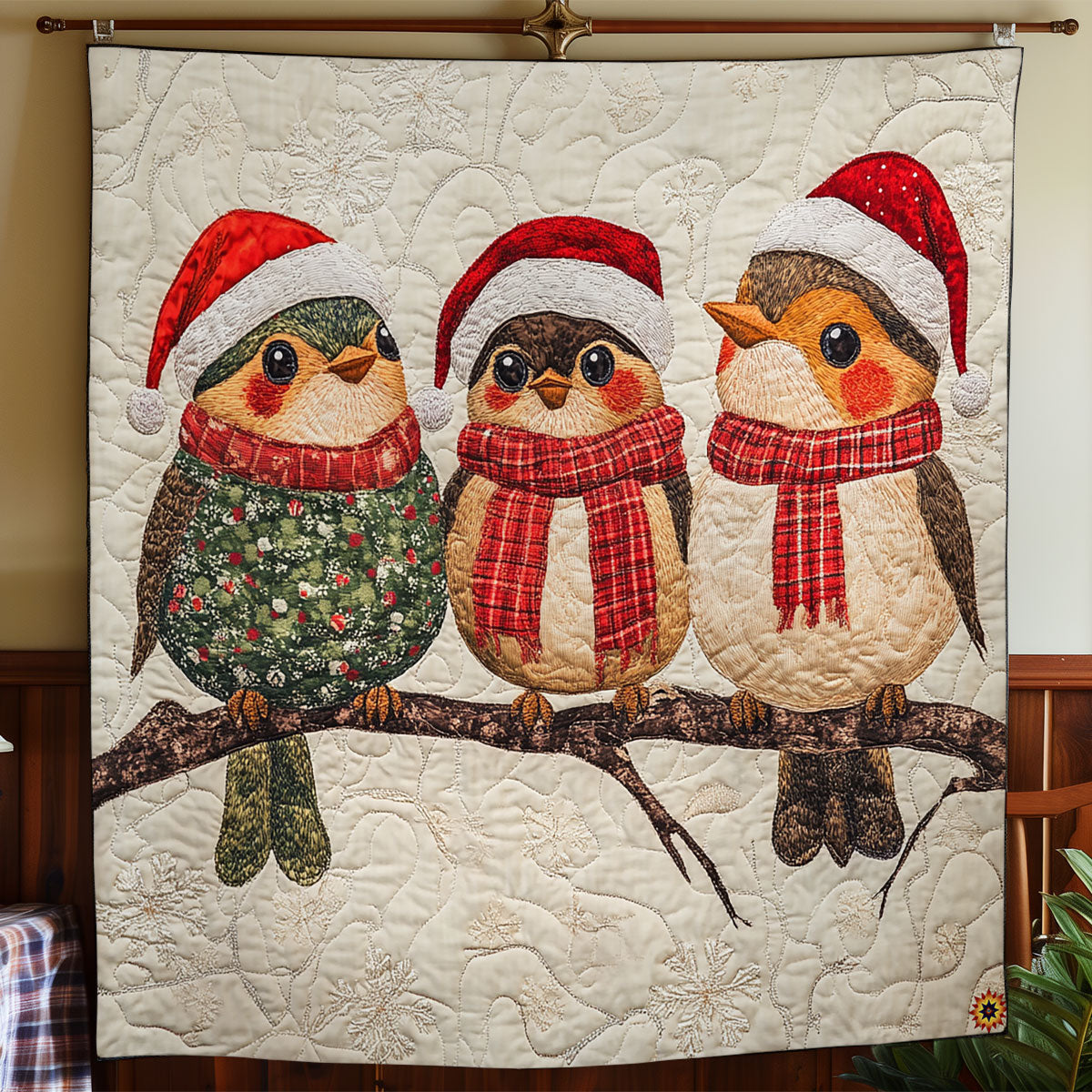 Santa Bird WY0411040CL Quilt