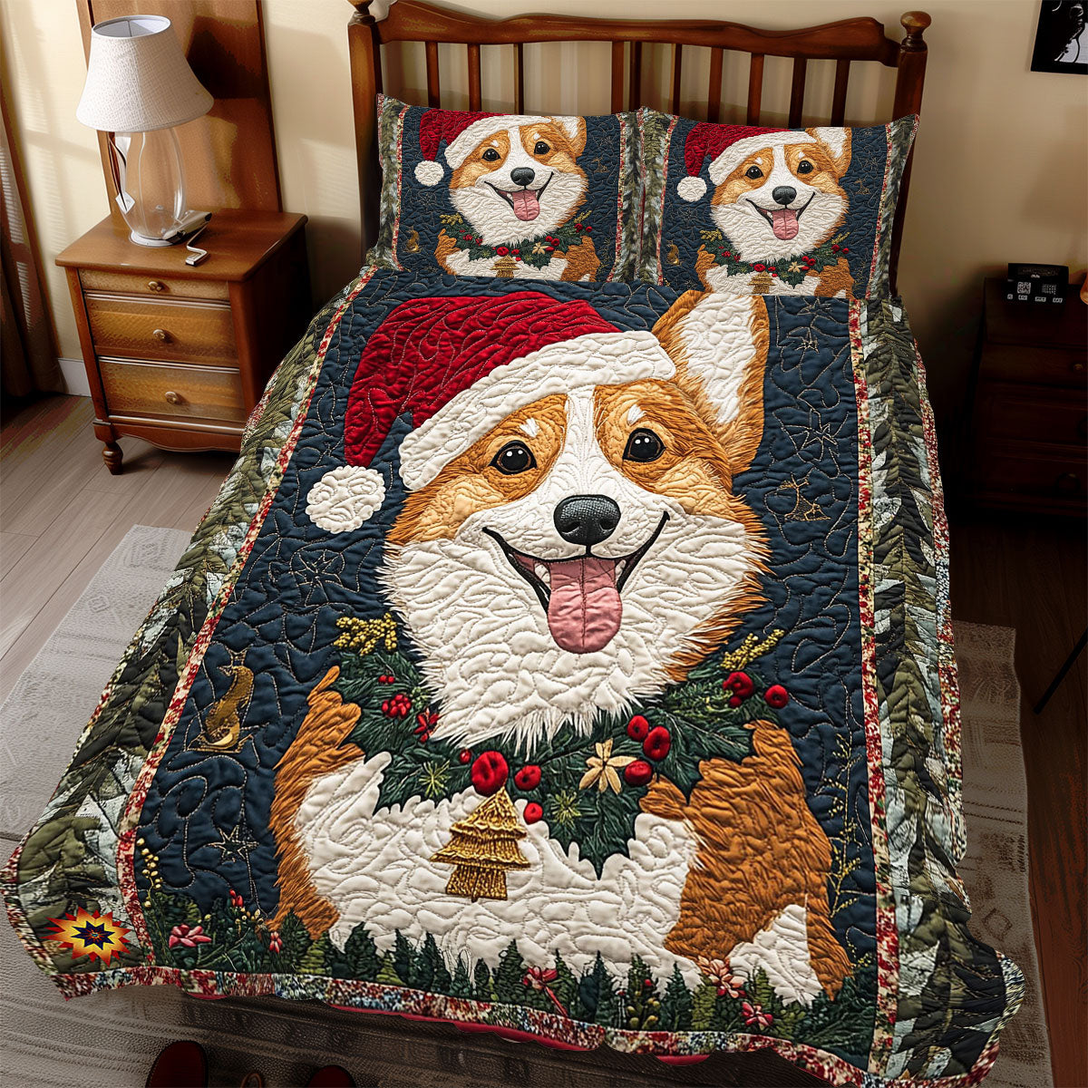 Corgi Christmas WX2311061CL Duvet Cover Set