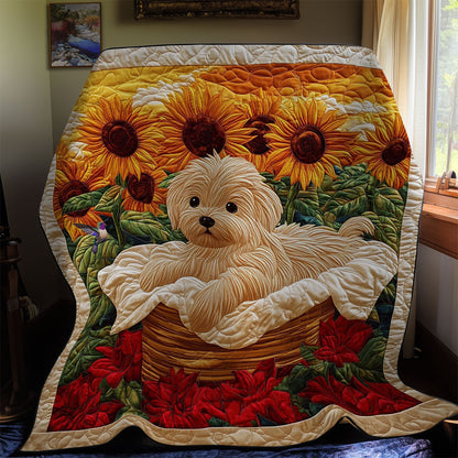 Sunflower Puppy WY0312060CL Quilt