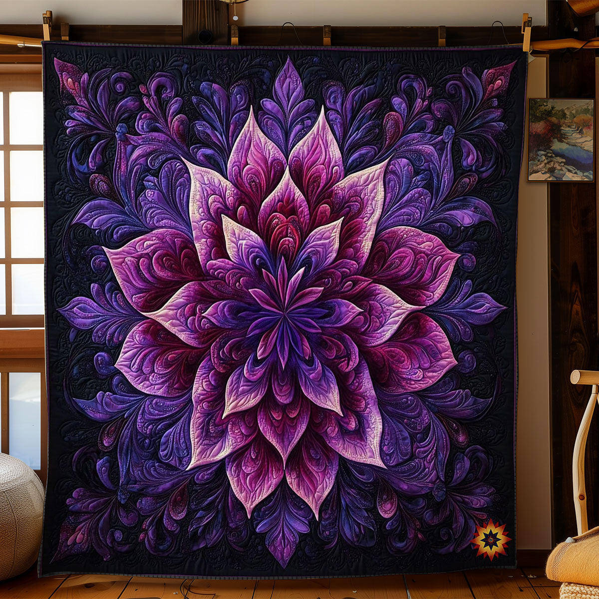 Mystic Purple Flower Bloom WY0912021CL Quilt