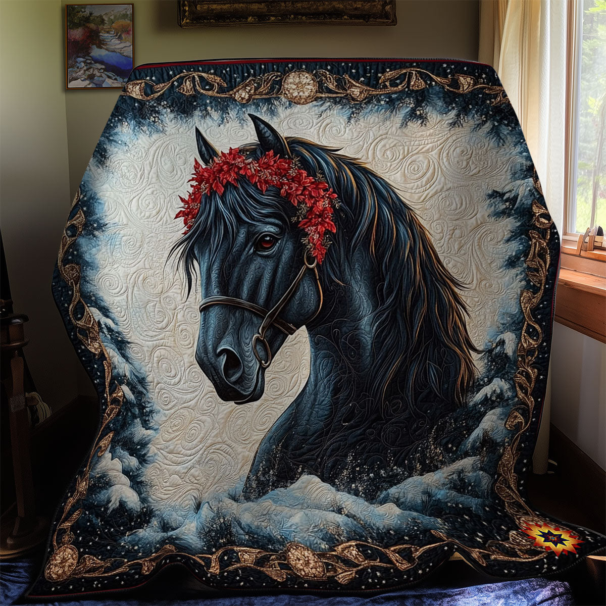 Winter Black Horse WY2311029CL Quilt