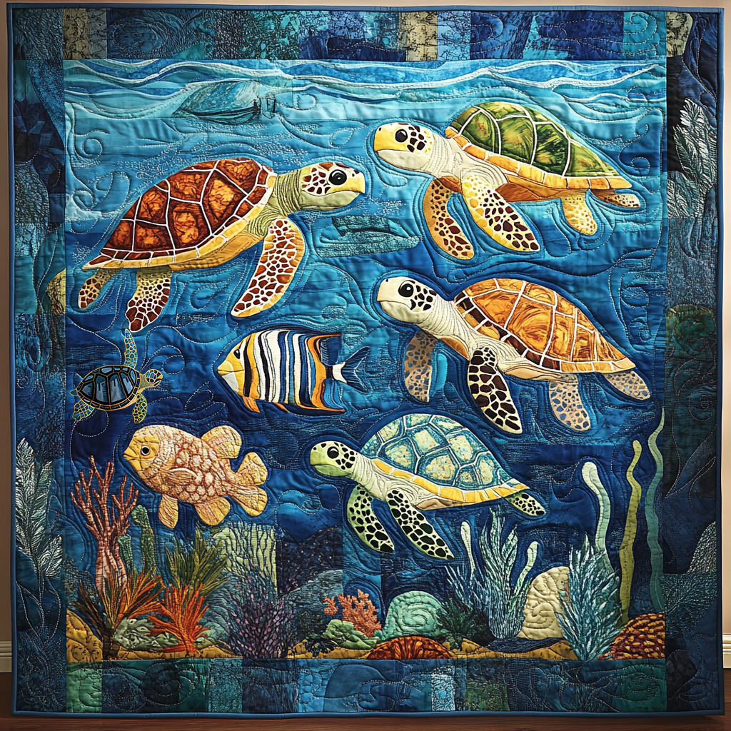 Sea Turtles XR0111004CL Quilt