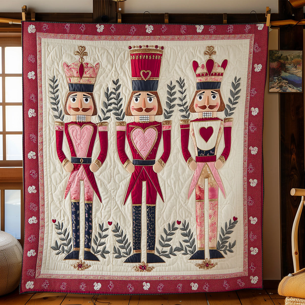 Valentine Three Nutcracker WY0201046CL Quilt