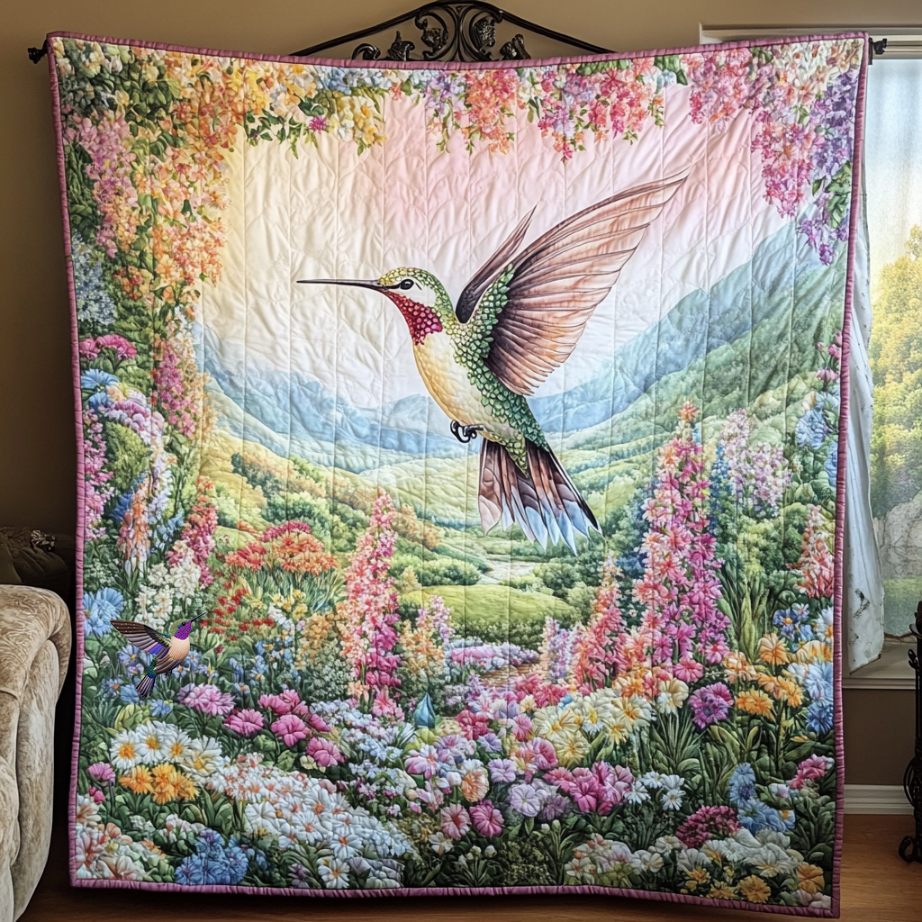 Hummingbird Purple Light  WU0611026CL Quilt