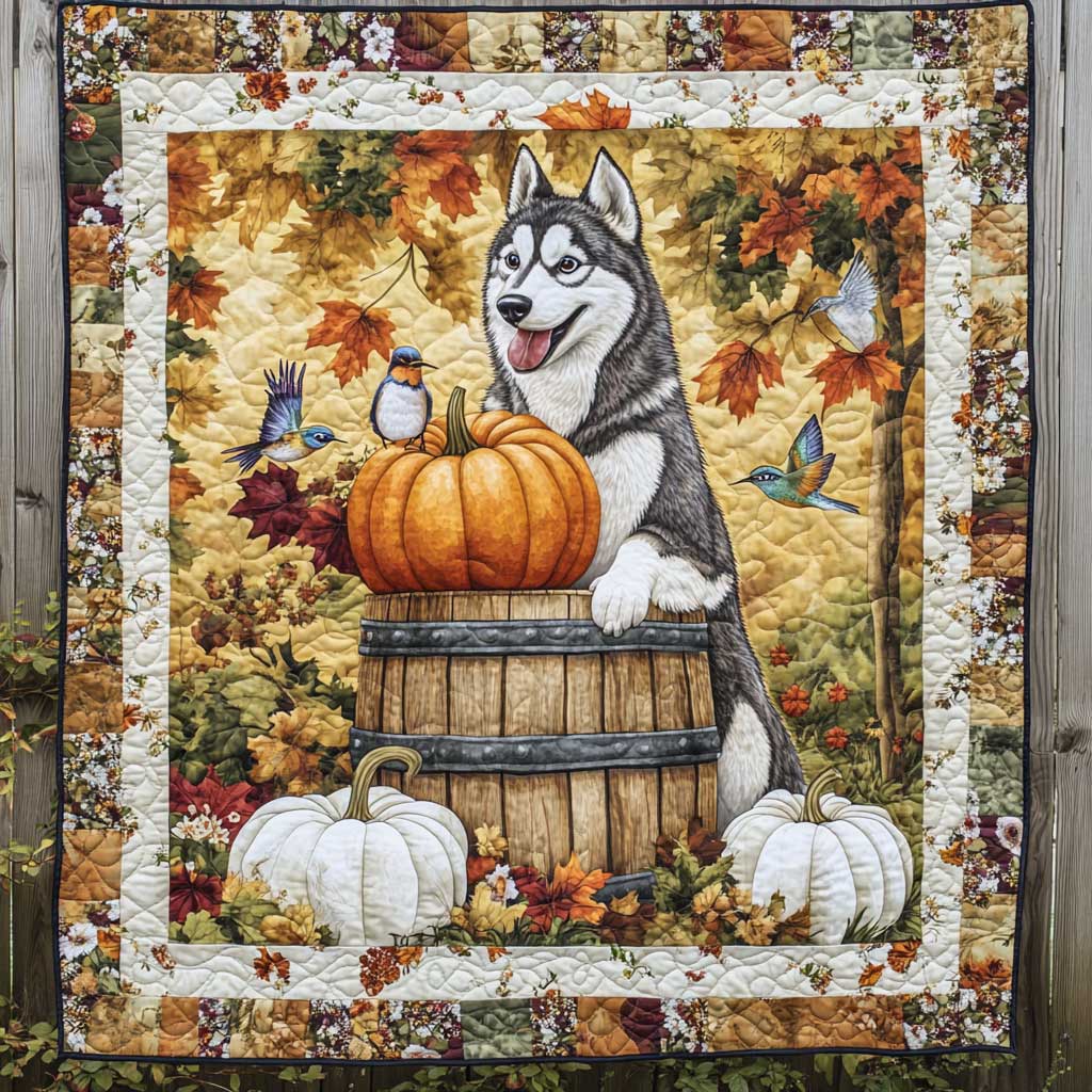 Husky Pumpkin Fun WN2709086CL Quilt