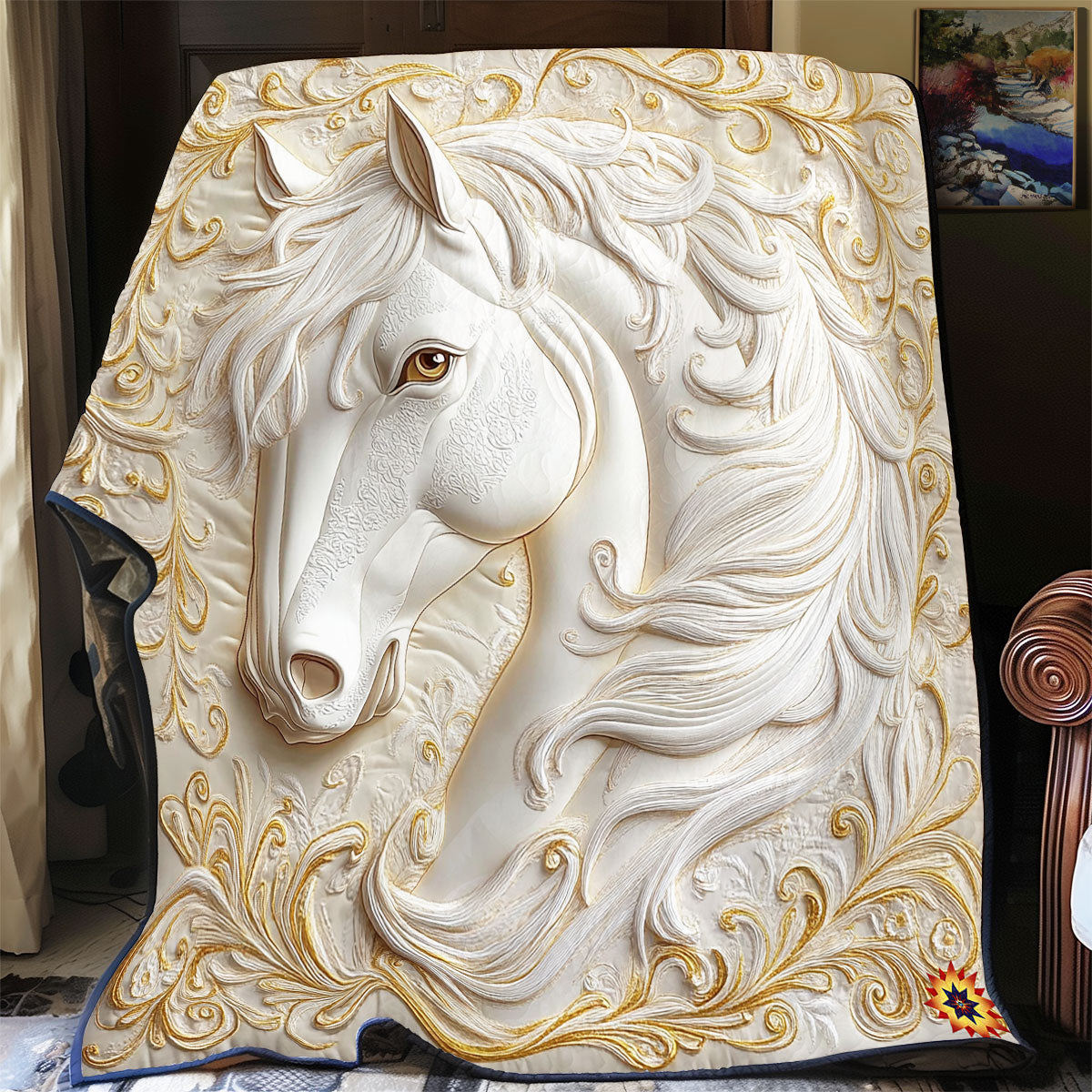 White Gold Royal Horse WY1411010CL Quilt