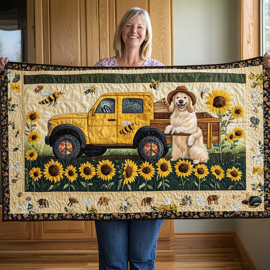 Golden Retriever Sunny Path WN0110048CL Quilted Table Runner