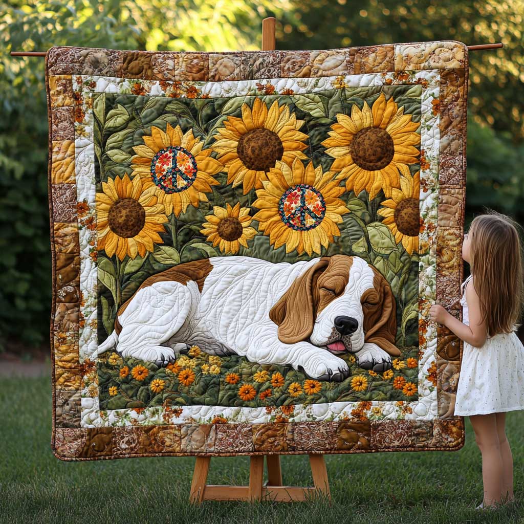 Sleeping Basset Hound WP0810045CL Quilt