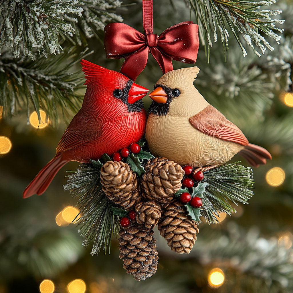 Snow Kiss Cardinal WN2110087CL Christmas Ornament