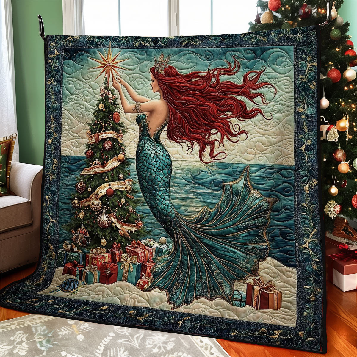 Mermaid Christmas Tree WY1012038CL Quilt