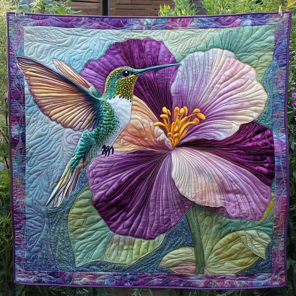 Purple Serenade Of Hummingbirds WN2709046CL Quilt