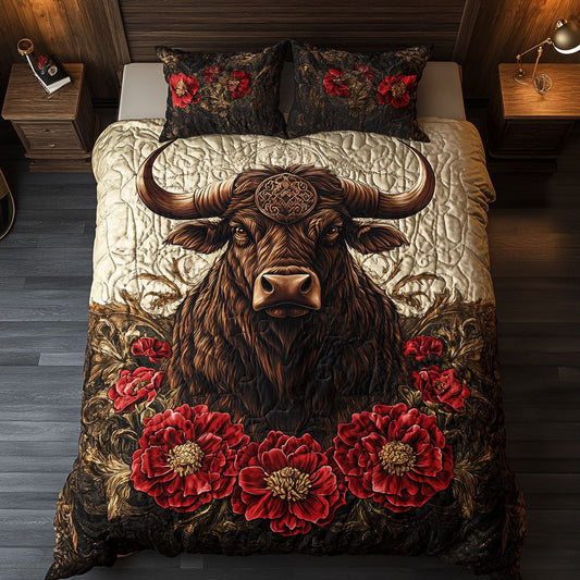 Cow Red Floral WT1402005CL Duvet Cover Set
