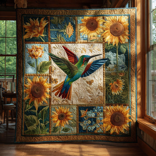 Hummingbird Sunflower Bloom CW2708095CL Quilt